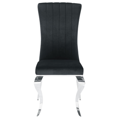 Coaster Furniture Betty 105072 Velvet Upholstered Dining Side Chair - Black (Set of 4) IMAGE 2