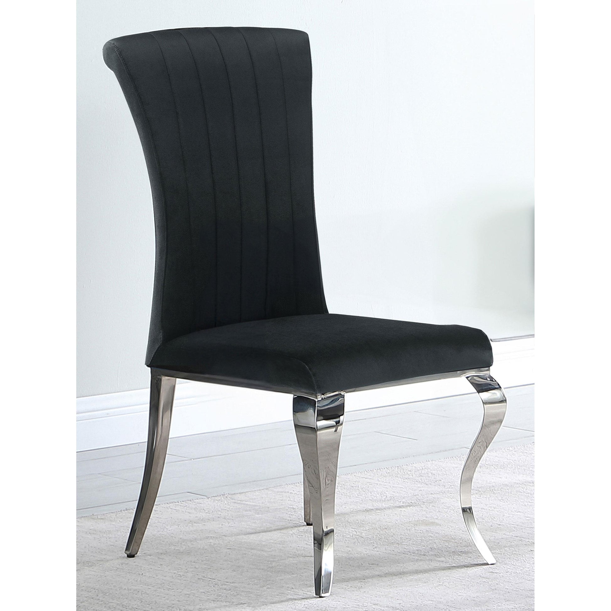 Coaster Furniture Betty 105072 Velvet Upholstered Dining Side Chair - Black (Set of 4) IMAGE 8