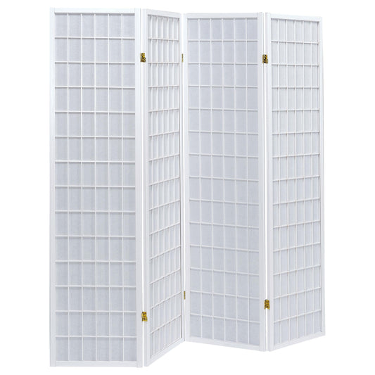  Coaster Furniture Roberto 902626 4-Panel Room Divider Folding Shoji Screen - White IMAGE 1
