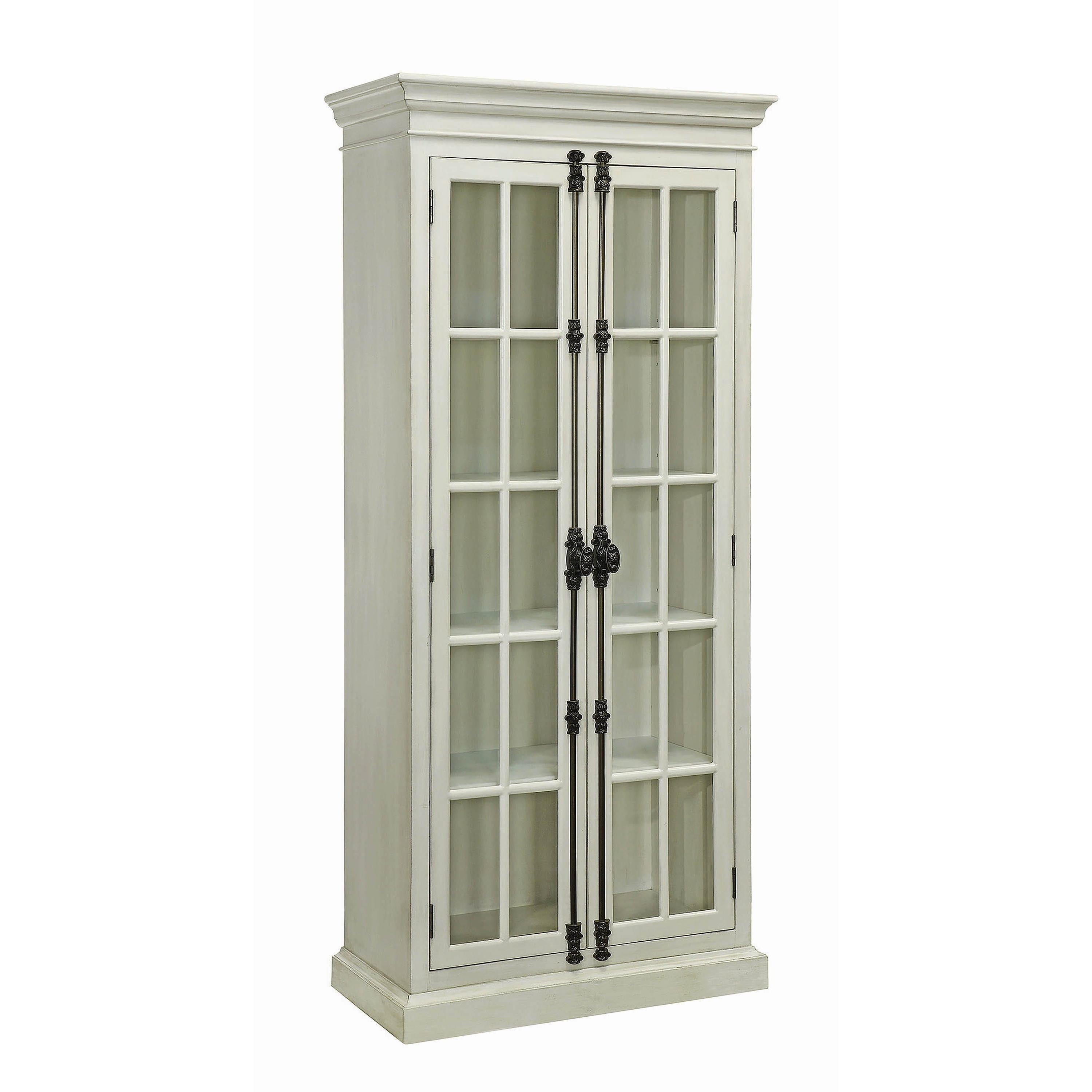 Coaster Furniture Toni 910187 2-door Wood Tall Storage Cabinet - Distressed White IMAGE 1