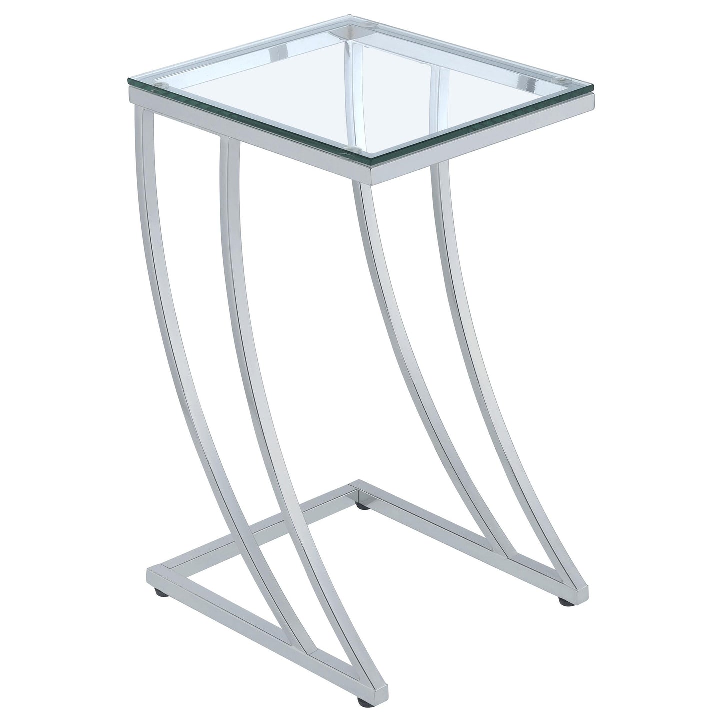 Coaster Furniture Cayden 900082 Rectangular Glass Top Sofa Side Table - Chrome IMAGE 1