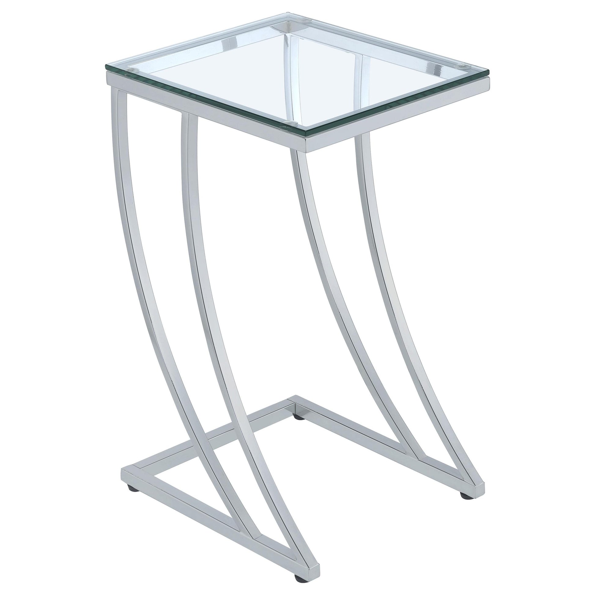 Coaster Furniture Cayden 900082 Rectangular Glass Top Sofa Side Table - Chrome IMAGE 1