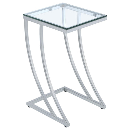 Coaster Furniture Cayden 900082 Rectangular Glass Top Sofa Side Table - Chrome IMAGE 1