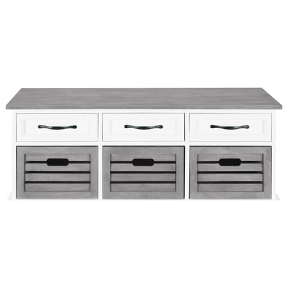 Coaster Furniture Alma 501196 3-Drawer Storage Bench - White and Weathered Grey IMAGE 3