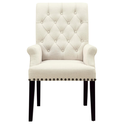 Coaster Furniture Alana 190163 Fabric Upholstered Dining Arm Chair - Beige IMAGE 2