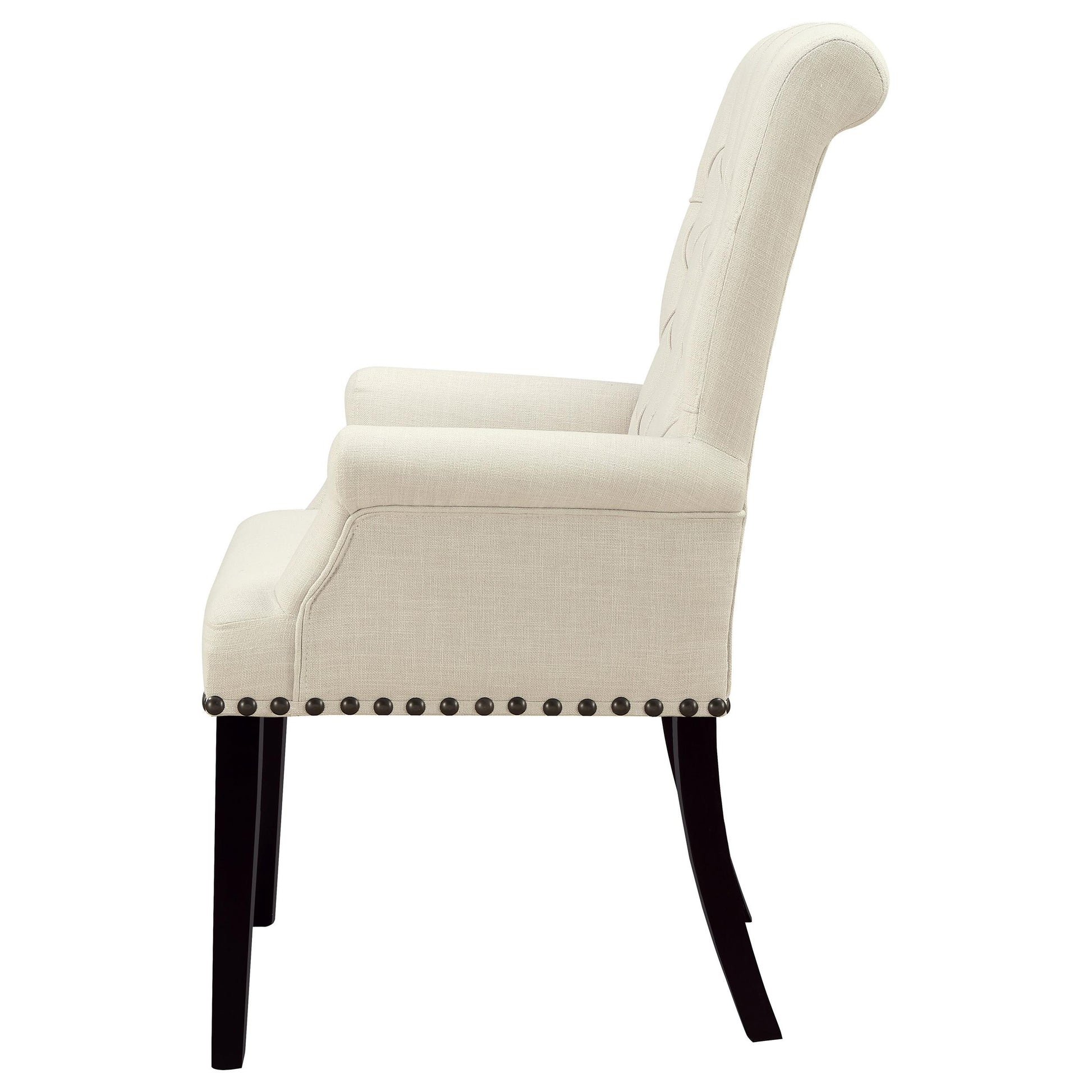 Coaster Furniture Alana 190163 Fabric Upholstered Dining Arm Chair - Beige IMAGE 4