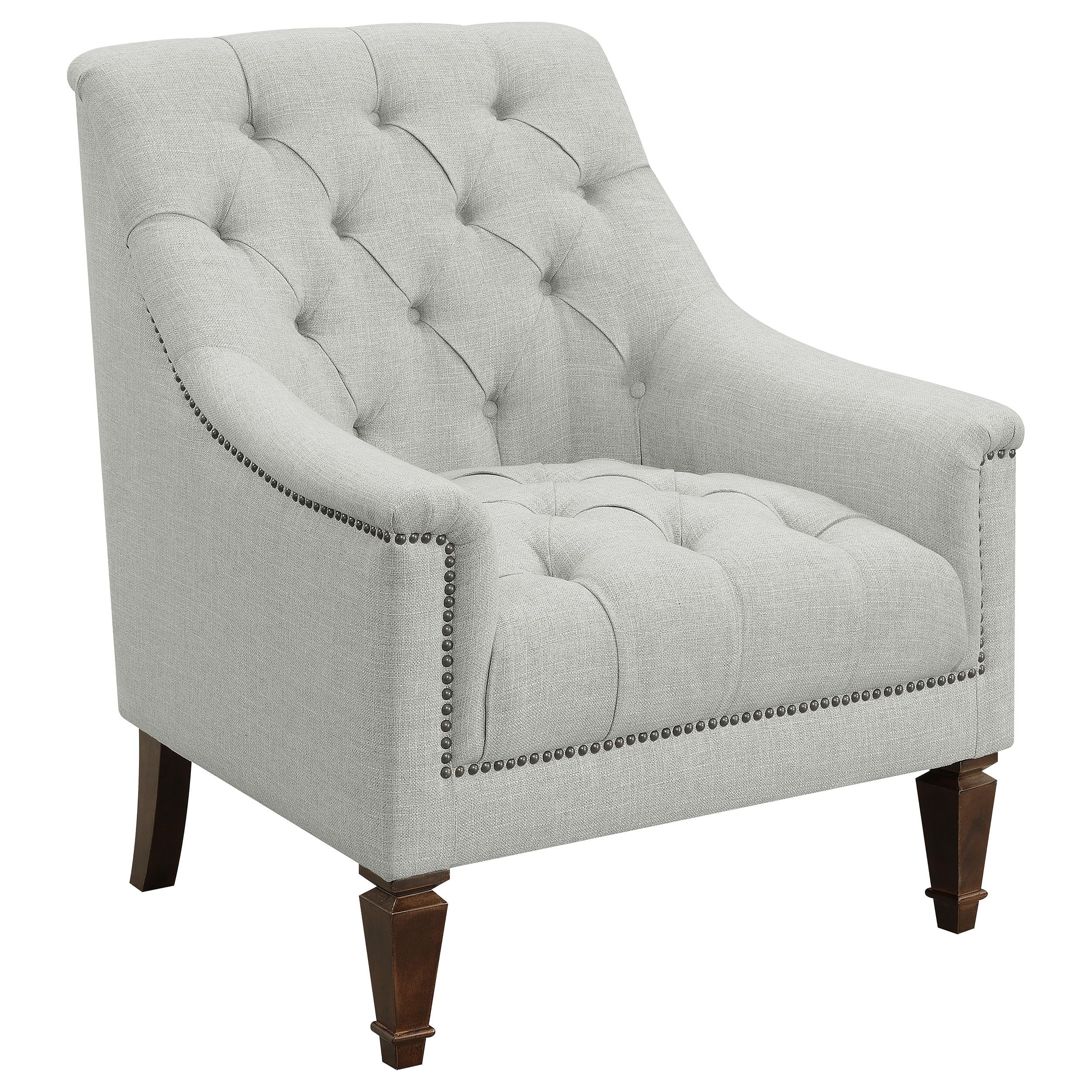 Coaster Furniture Avonlea 505643 Fabric Upholstered Sloped Arm Chair - Grey Fabric IMAGE 1