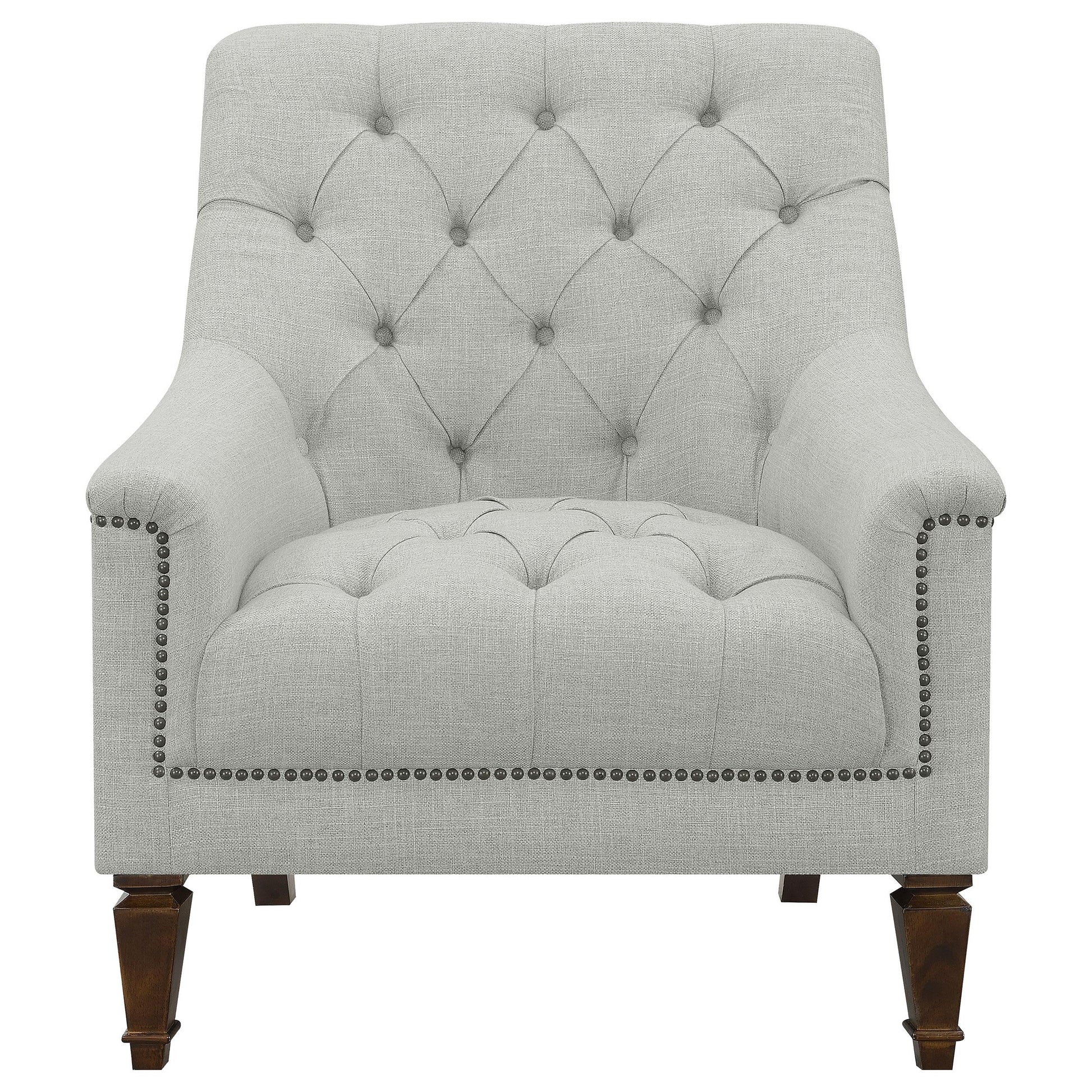 Coaster Furniture Avonlea 505643 Fabric Upholstered Sloped Arm Chair - Grey Fabric IMAGE 2