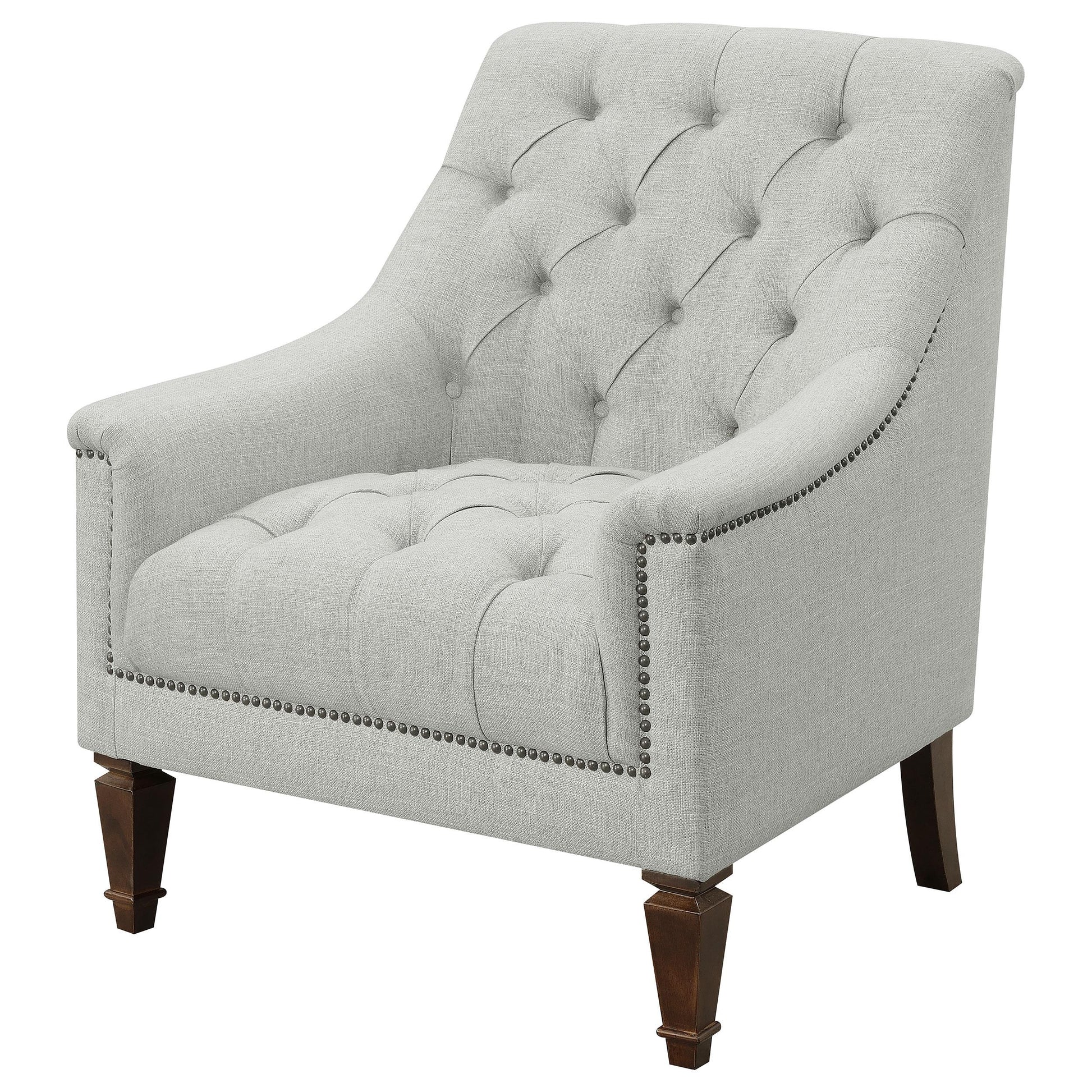 Coaster Furniture Avonlea 505643 Fabric Upholstered Sloped Arm Chair - Grey Fabric IMAGE 3