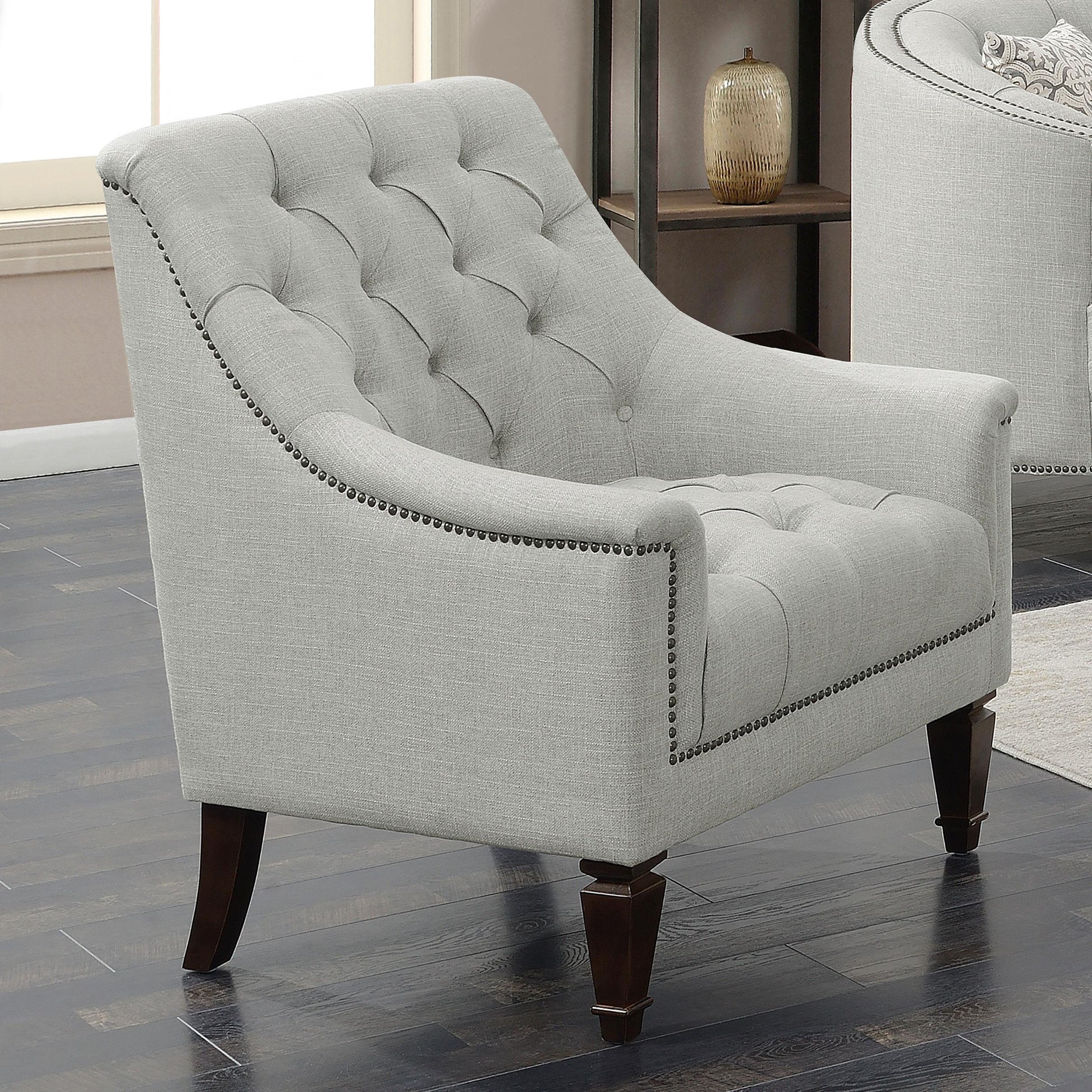 Coaster Furniture Avonlea 505643 Fabric Upholstered Sloped Arm Chair - Grey Fabric IMAGE 9