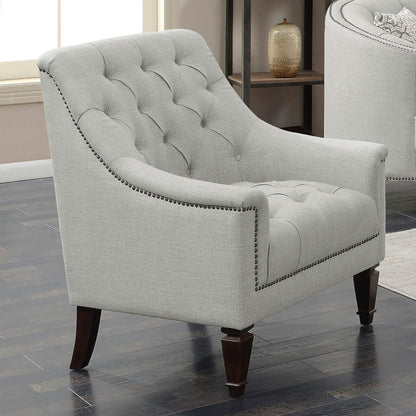 Coaster Furniture Avonlea 505643 Fabric Upholstered Sloped Arm Chair - Grey Fabric IMAGE 9