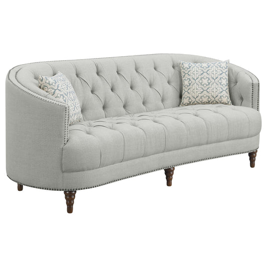 Coaster Furniture Avonlea 505641 Upholstered Sloped Arm Sofa - Grey Fabric IMAGE 1