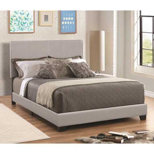  Coaster Furniture Dorian 300763KW Faux Leather Upholstered California King Bed - Grey IMAGE 1