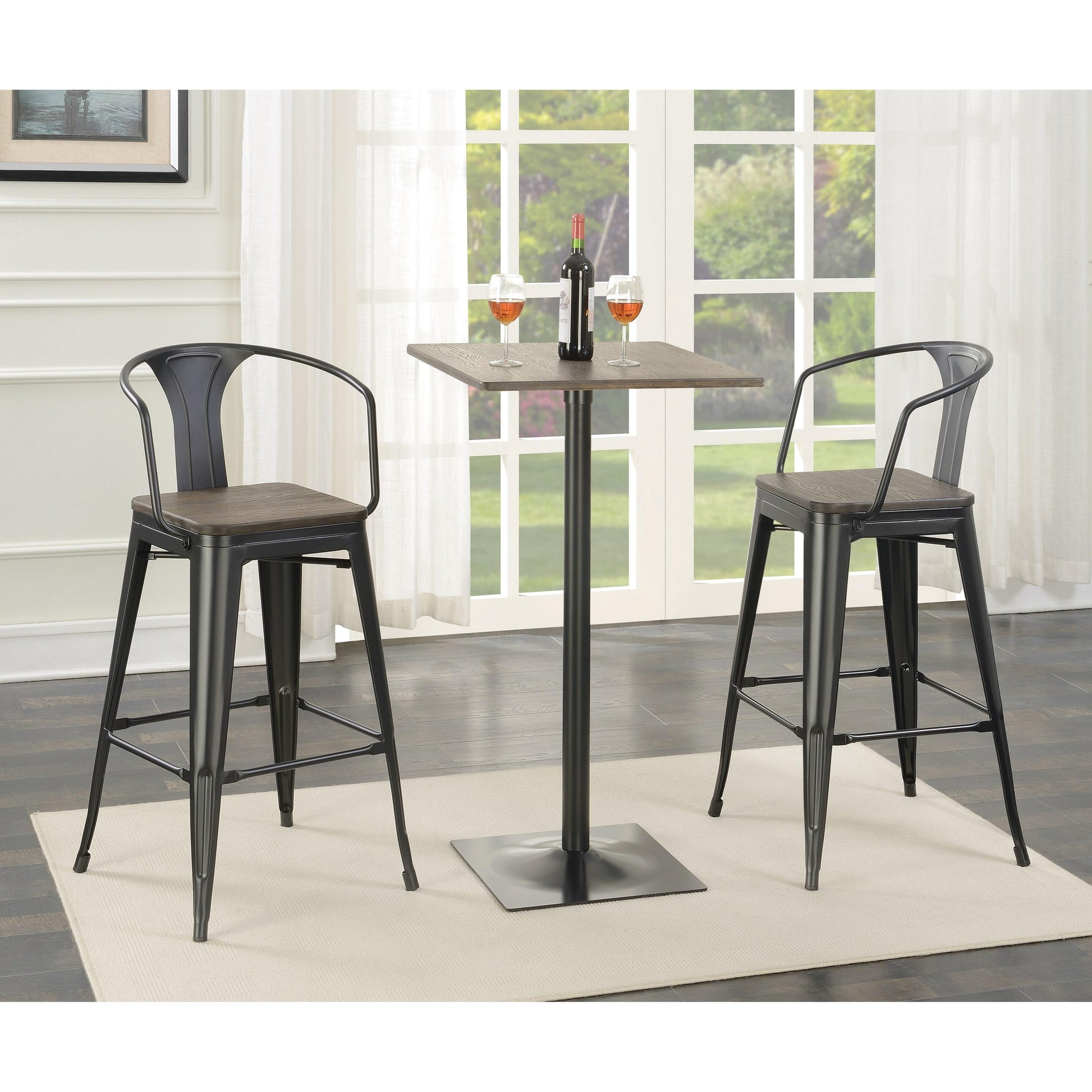 Coaster Furniture Cavalier 100730 Square 24-inch Pub Height Bistro Bar Table - Dark Elm IMAGE 3