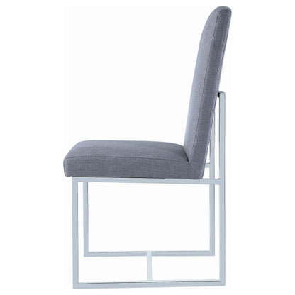 Coaster Furniture Mackinnon 107143 Upholstered Dining Side Chair - Grey (Set of 2) IMAGE 4