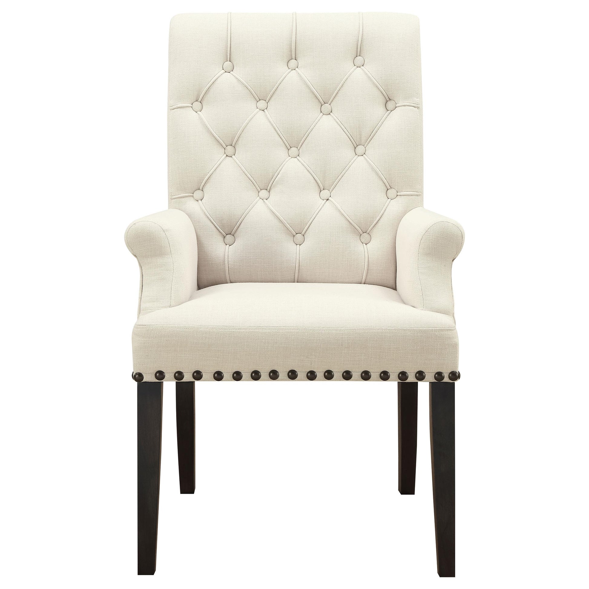 Coaster Furniture Alana 107283 Fabric Upholstered Dining Arm Chair - Beige IMAGE 2