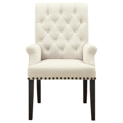 Coaster Furniture Alana 107283 Fabric Upholstered Dining Arm Chair - Beige IMAGE 2