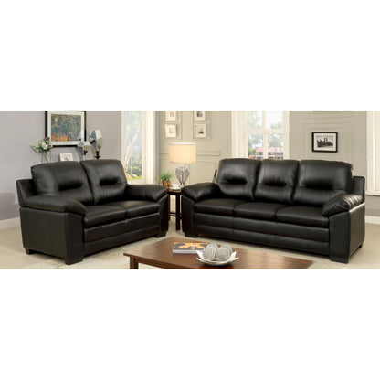  Furniture of America Parma Stationary Leather Loveseat CM6324BK-LV IMAGE 2