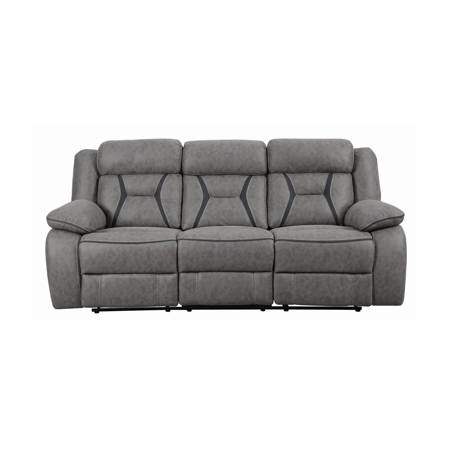 Coaster Furniture Higgins 602261 Upholstered Motion Reclining Sofa - Grey IMAGE 2
