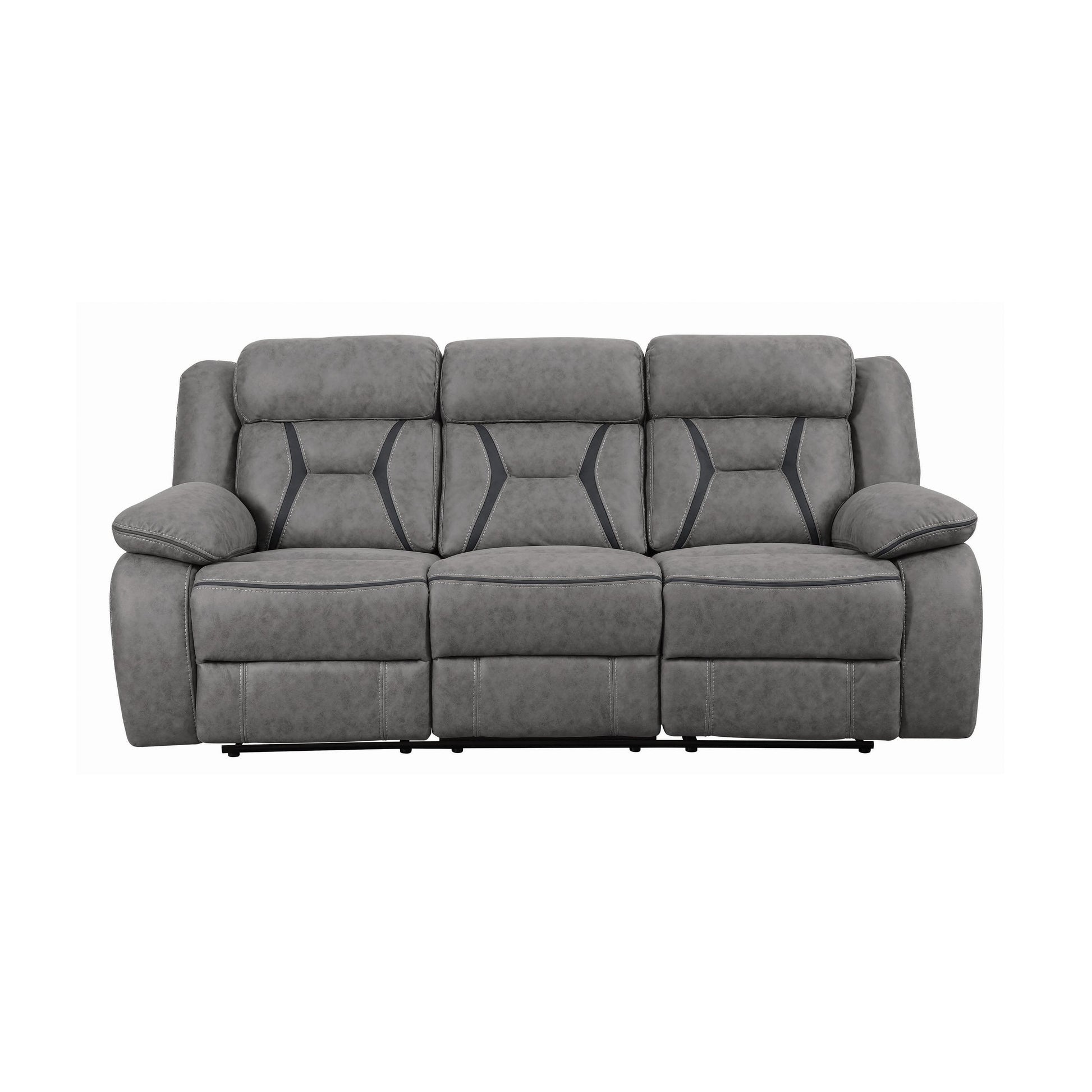 Coaster Furniture Higgins 602261 Upholstered Motion Reclining Sofa - Grey IMAGE 2