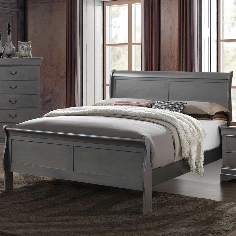  Furniture of America Louis Philippe III Queen Sleigh Bed CM7866GY-Q-BED IMAGE 4