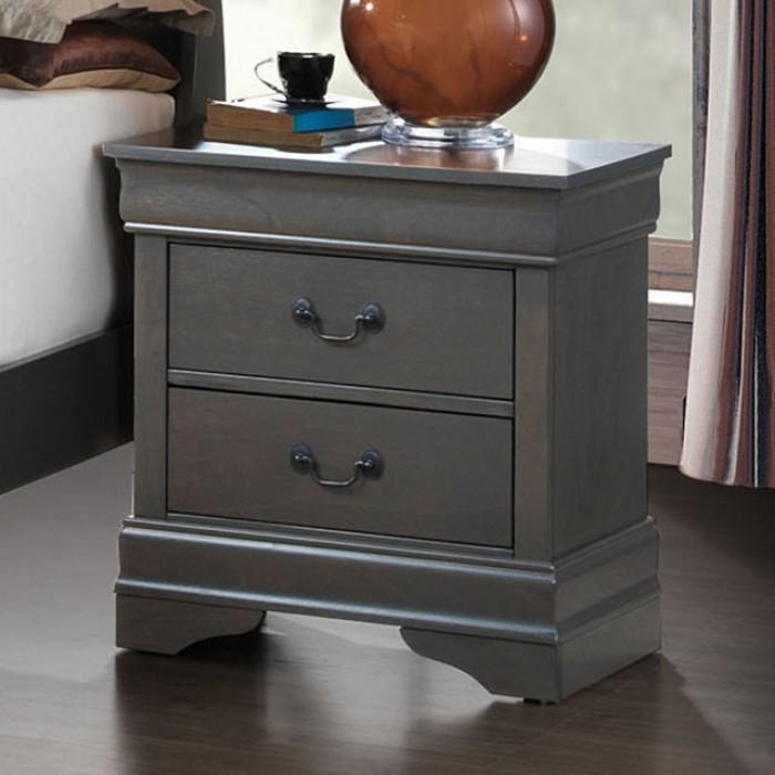  Furniture of America Louis Philippe III 2-Drawer Nightstand CM7866GY-N IMAGE 1