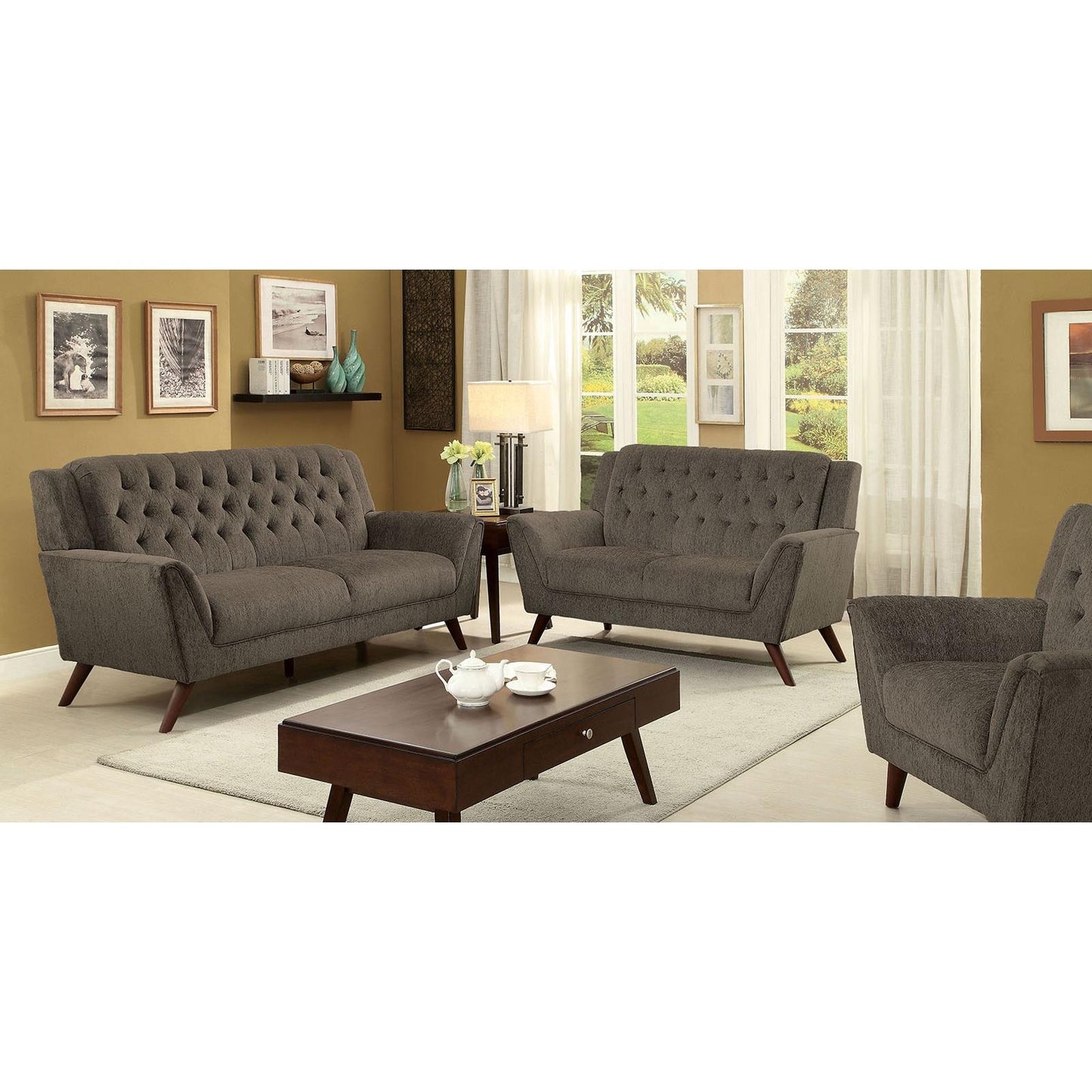  Furniture of America Leia II Stationary Fabric Sofa CM6135-SF IMAGE 3