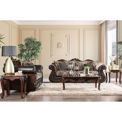 Furniture of America Jamael Stationary Fabric and Faux Leather Sofa SM6405-SF IMAGE 1