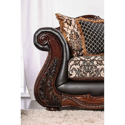 Furniture of America Jamael Stationary Fabric and Faux Leather Sofa SM6405-SF IMAGE 3