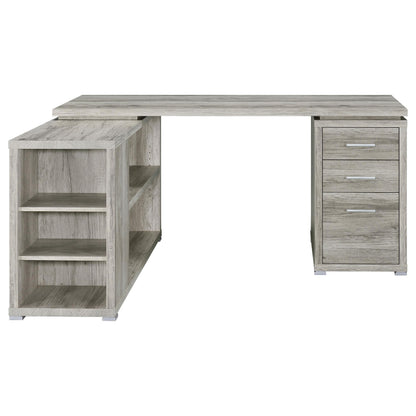 Coaster Furniture Yvette 801516 60-inch 3-Drawer L-Shape Computer Desk - Grey Driftwood IMAGE 5