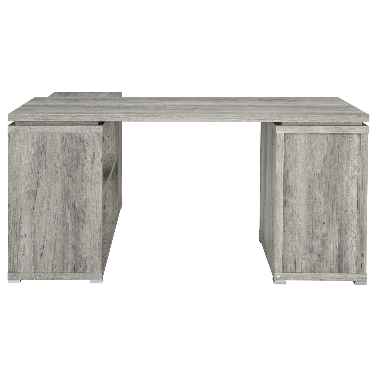 Coaster Furniture Yvette 801516 60-inch 3-Drawer L-Shape Computer Desk - Grey Driftwood IMAGE 7