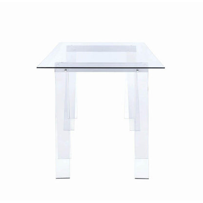 Coaster Furniture Amaturo 801535 59-inch Glass Top Acrylic Writing Desk - Clear IMAGE 3