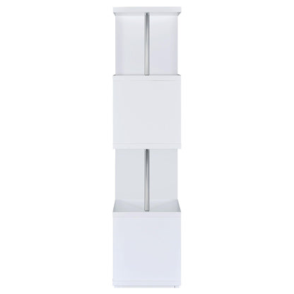 Coaster Furniture Baxter 801418 67-inch 4-shelf Bookshelf - White and Chrome IMAGE 2