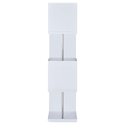 Coaster Furniture Baxter 801418 67-inch 4-shelf Bookshelf - White and Chrome IMAGE 6