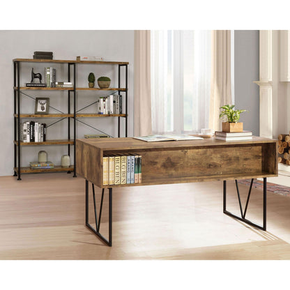 Coaster Furniture Analiese 801543 63-inch 4-shelf Double Bookshelf - Rustic Nutmeg IMAGE 8
