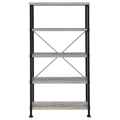 Coaster Furniture Analiese 801546 63-inch 4-shelf Bookshelf - Grey Driftwood IMAGE 2