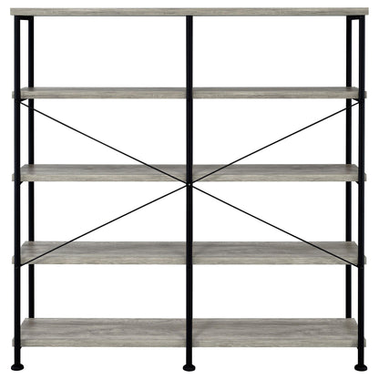 Coaster Furniture Analiese 801544 63-inch 4-shelf Double Bookshelf - Grey Driftwood IMAGE 5
