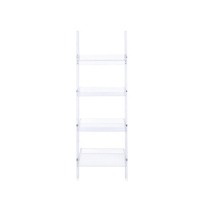  Coaster Furniture Amaturo 801553 72-inch 4-shelf Acrylic Ladder Bookshelf - Clear IMAGE 1