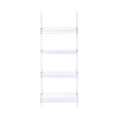  Coaster Furniture Amaturo 801553 72-inch 4-shelf Acrylic Ladder Bookshelf - Clear IMAGE 2