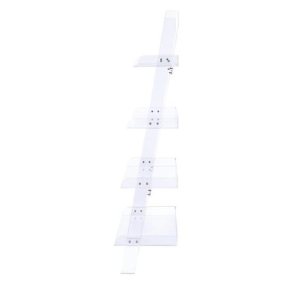  Coaster Furniture Amaturo 801553 72-inch 4-shelf Acrylic Ladder Bookshelf - Clear IMAGE 4