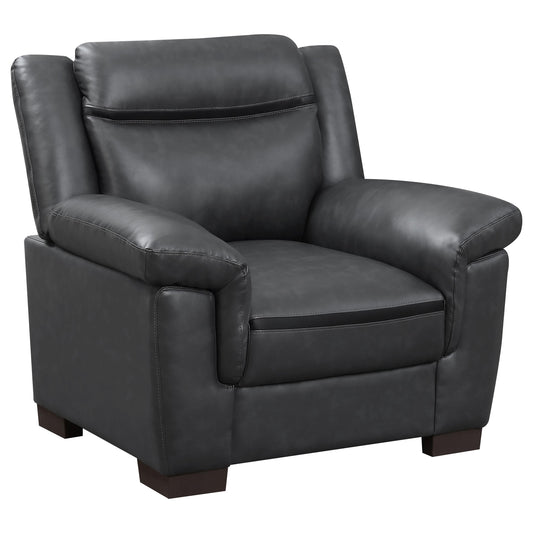  Coaster Furniture Arabella 506593 Upholstered Padded Arm Accent Chair - Grey IMAGE 1