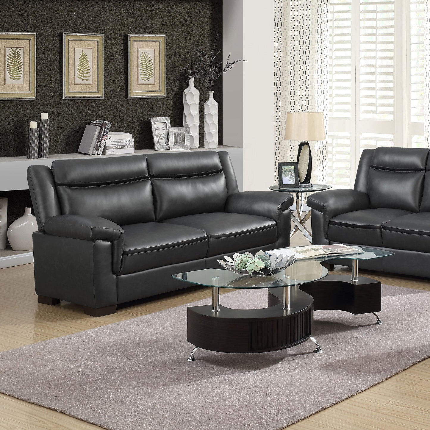 Coaster Furniture Arabella 506591 Upholstered Padded Arm Sofa - Grey IMAGE 5