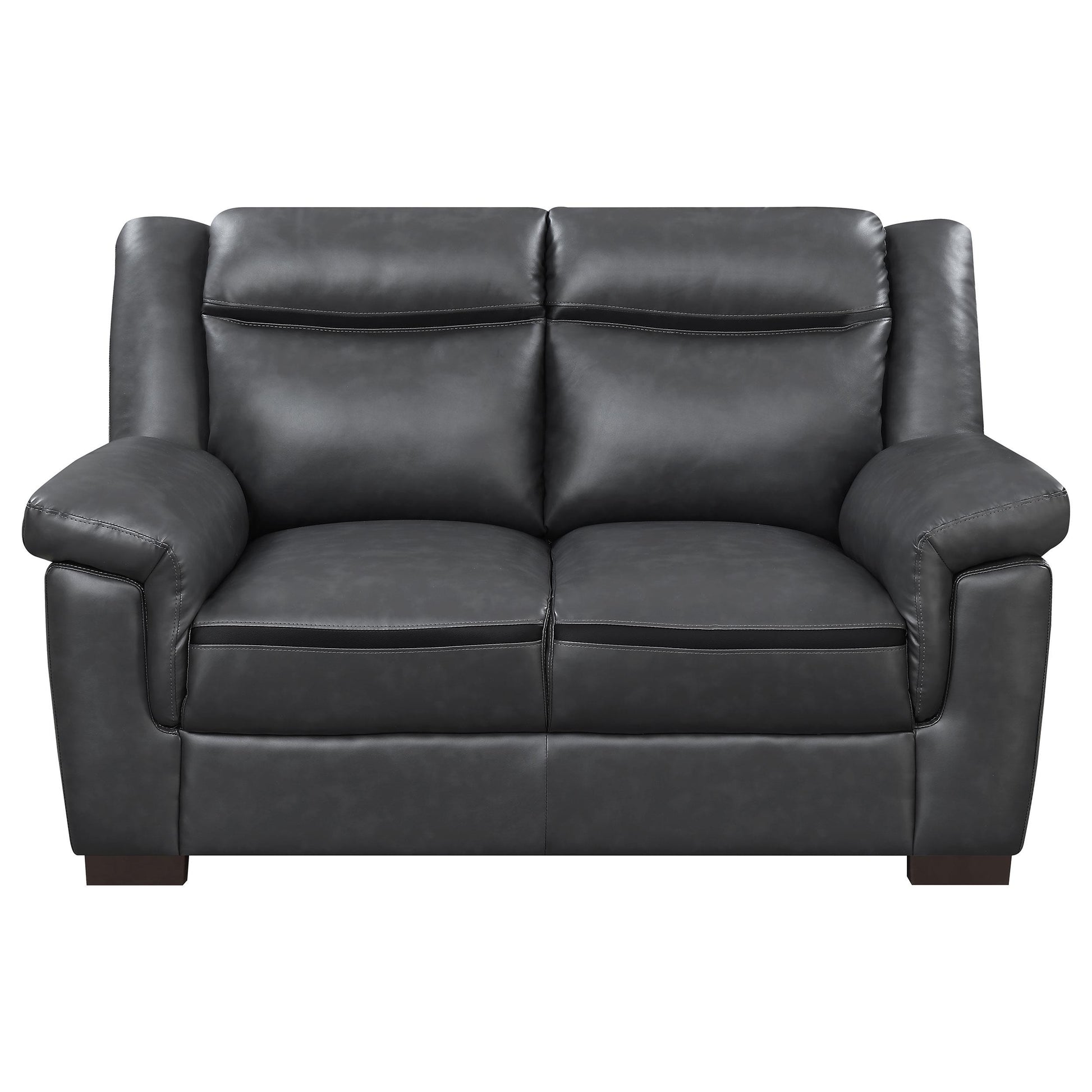  Coaster Furniture Arabella 506592 Upholstered Padded Arm Loveseat - Grey IMAGE 2