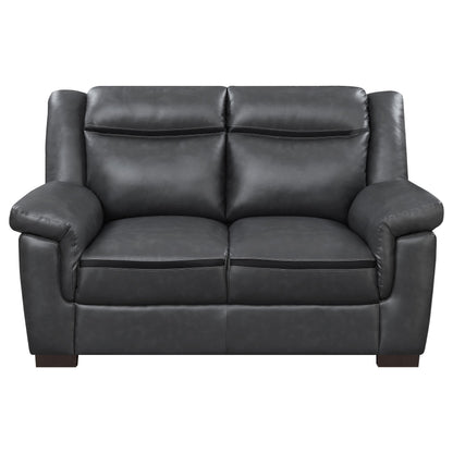  Coaster Furniture Arabella 506592 Upholstered Padded Arm Loveseat - Grey IMAGE 2
