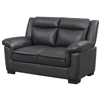  Coaster Furniture Arabella 506592 Upholstered Padded Arm Loveseat - Grey IMAGE 3