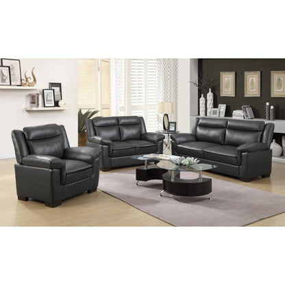  Coaster Furniture Arabella 506592 Upholstered Padded Arm Loveseat - Grey IMAGE 6