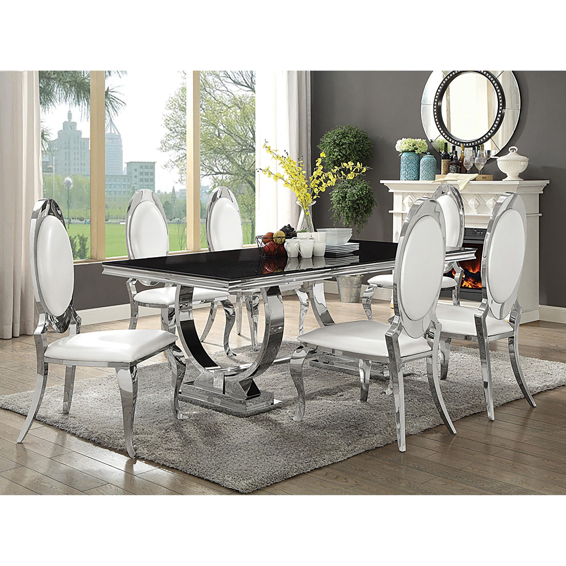 Coaster Furniture Anchorage 107872N Upholstered Dining Chair - Cream White (Set of 2) IMAGE 9