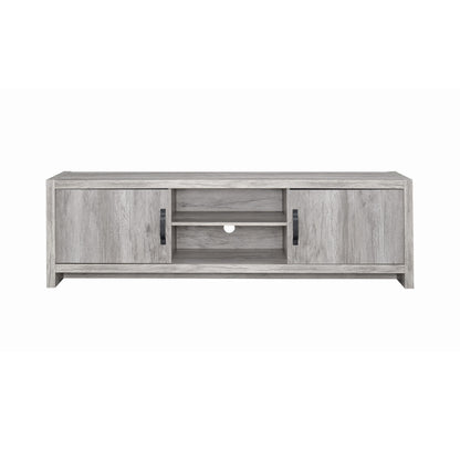 Coaster Furniture Burke 701025 2-door Engineered Wood 71" TV Stand - Grey Driftwood IMAGE 2