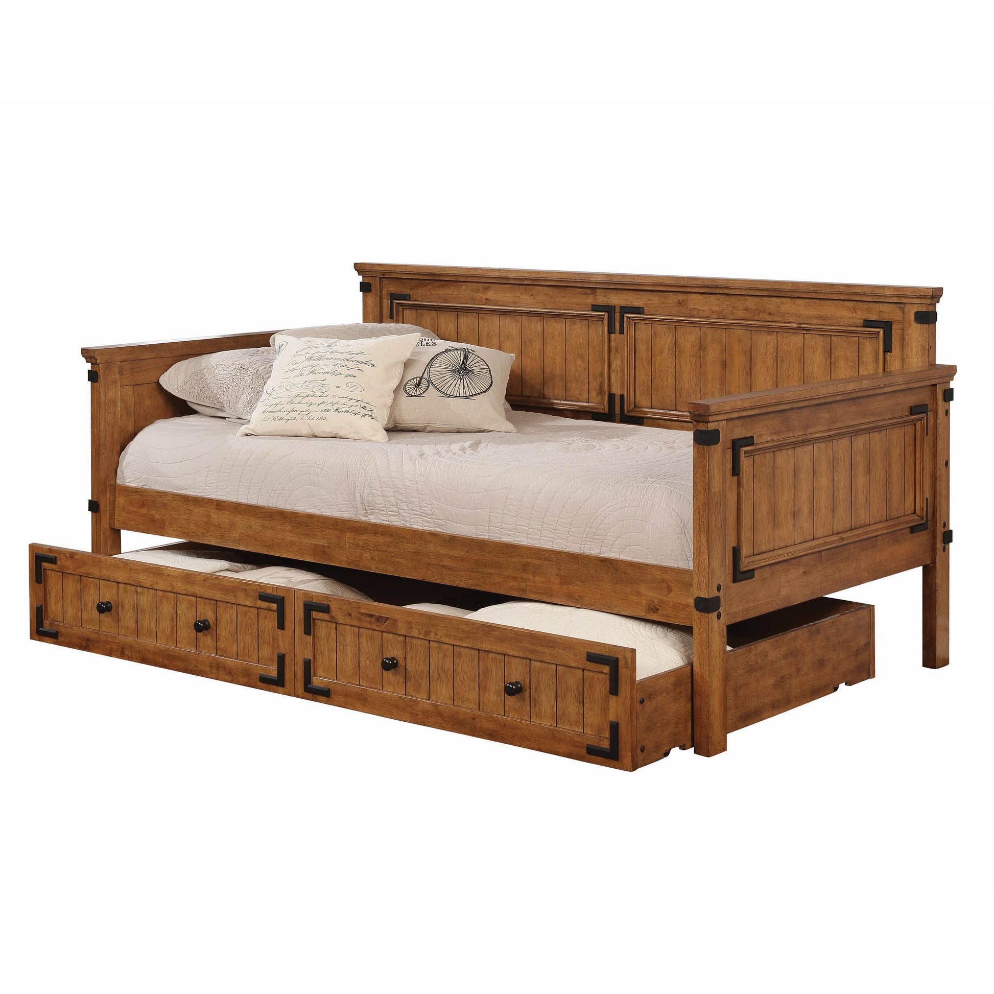  Coaster Furniture Oakdale 300675 Wood Twin Daybed - Rustic Honey IMAGE 1