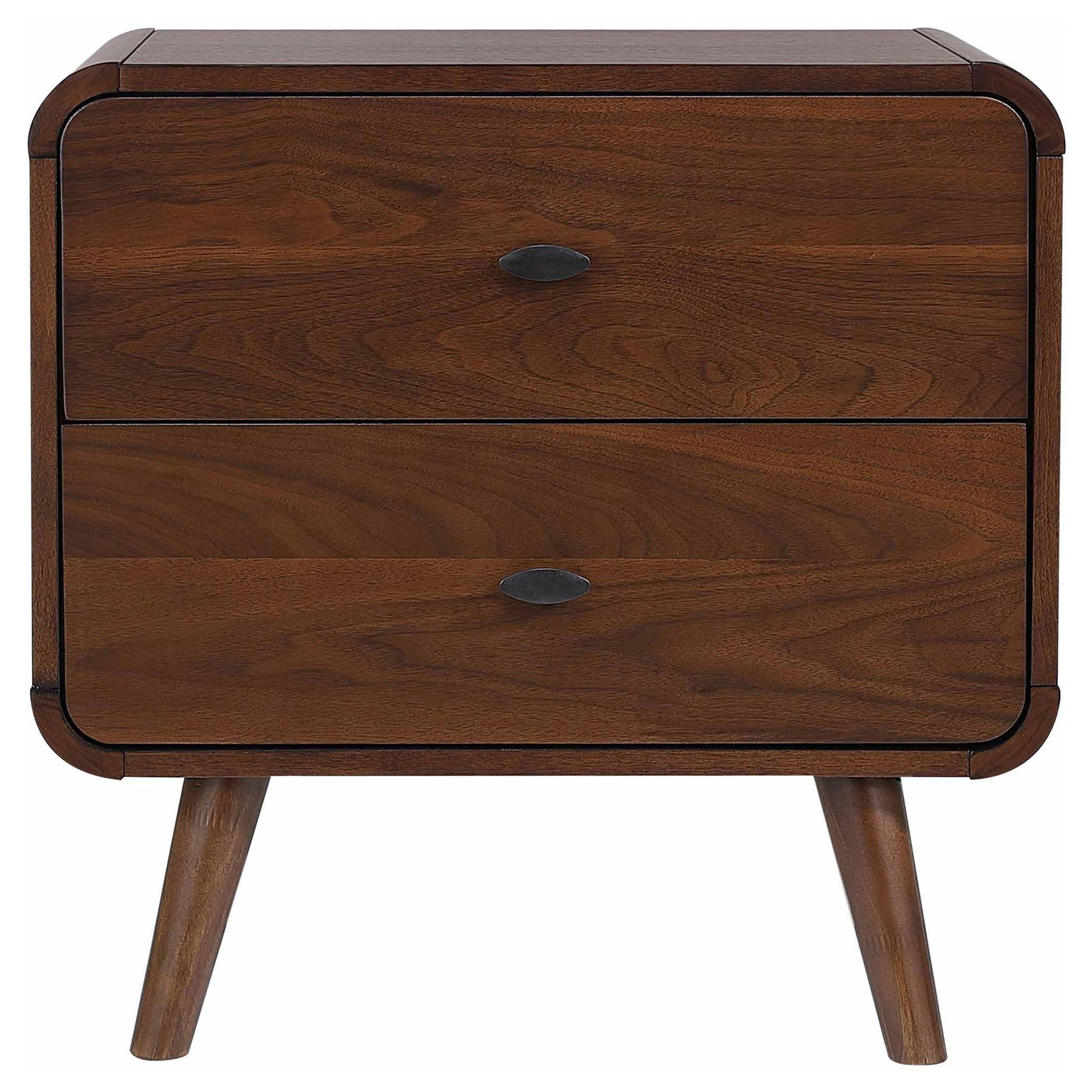  Coaster Furniture Robyn 205132 2-Drawer Nightstand Bedside Table - Dark Walnut IMAGE 2